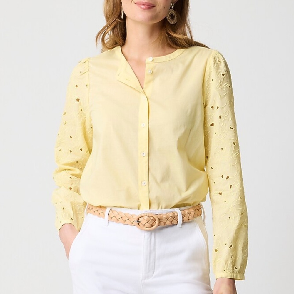 BNWT JCrew BUNDLE- Eyelet Sleeve Button Front Tops - Picture 2 of 7